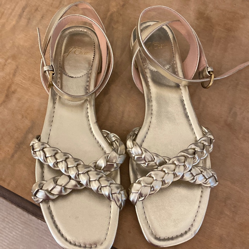 J.Crew gold sandals